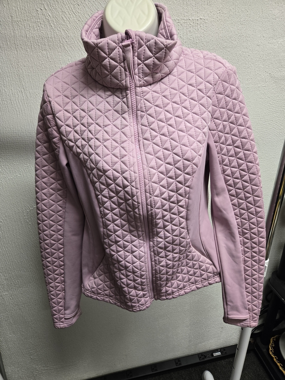 Avia Women's Quilted Light Pink Zip-Up Jacket